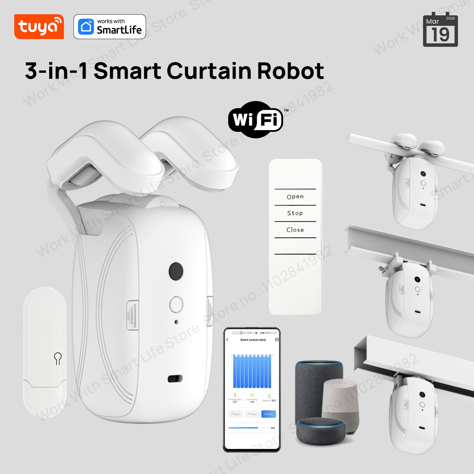 Smart Home Blinds - 1/2PCS Tuya Smart WiFi Curtain Robot