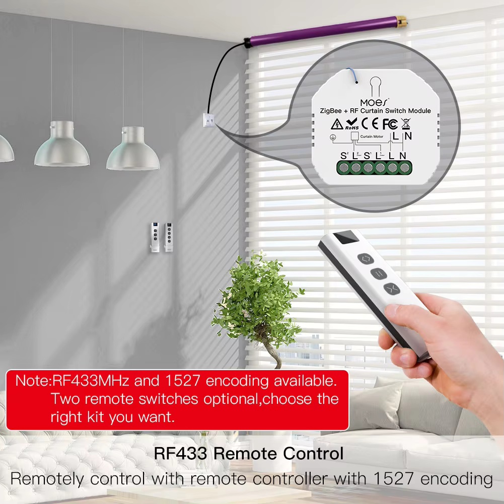 MOES ZigBee Smart RF433 Curtai - Smart Home Blinds review and price