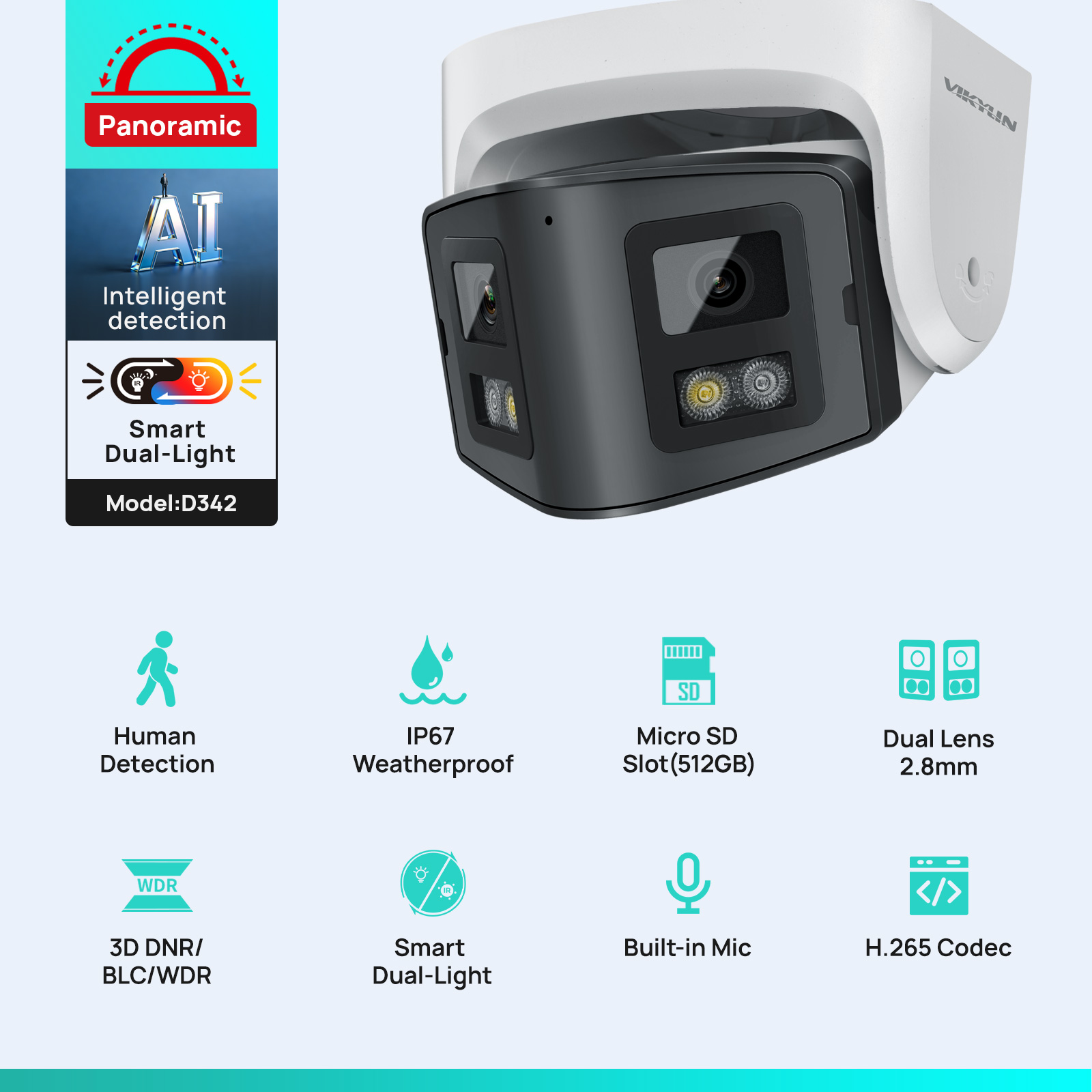Vikylin 4MP Panoramic Dual Len - Smart Home Hikvision review and price