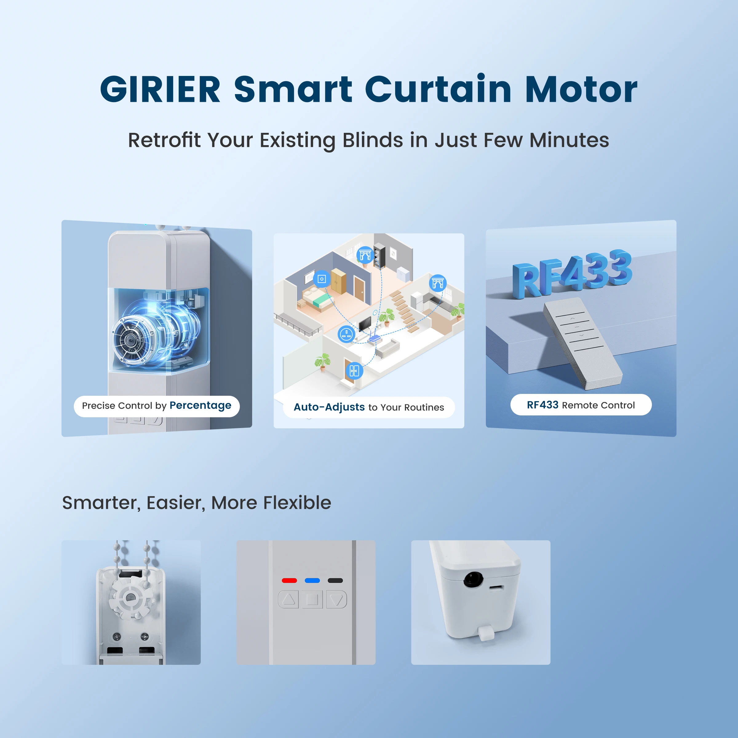GIRIER Smart Curtain Motor WiF - Smart Home Blinds review and price